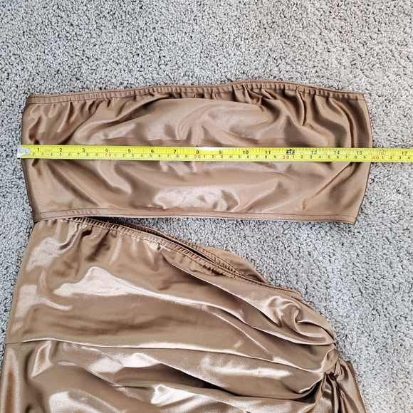 PrettyLittleThing Women's Satin Dress, Bronze (Size 10) - Picture 7 of 12